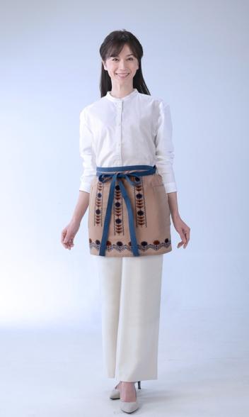 新作【VivresaVie】綿ワッシャー刺繍サロンエプロン