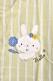 青い花うさぎスモック